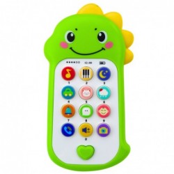 Interactive Educational Phone for Toddlers Sounds Melodies Dinosaur Green