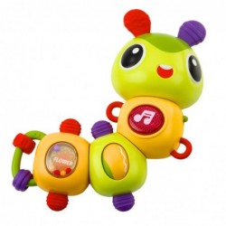 Interactive Sensory Caterpillar Musical Rattle Teether Rotating 360°