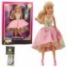 Anlily Doll in an Elegant Ball Gown with Gold and Pink Accessories