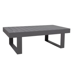 Coffee table FLUFFY 133x73,5xH42cm, table top and frame  dark grey aluminum