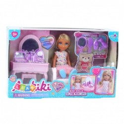 Ankiki Doll Set, Crib, Dressing Table with Mirror, Accessories