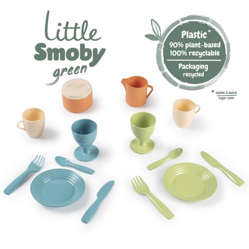 SMOBY Little Green Kitchen Set Bioplastic Kitchenware