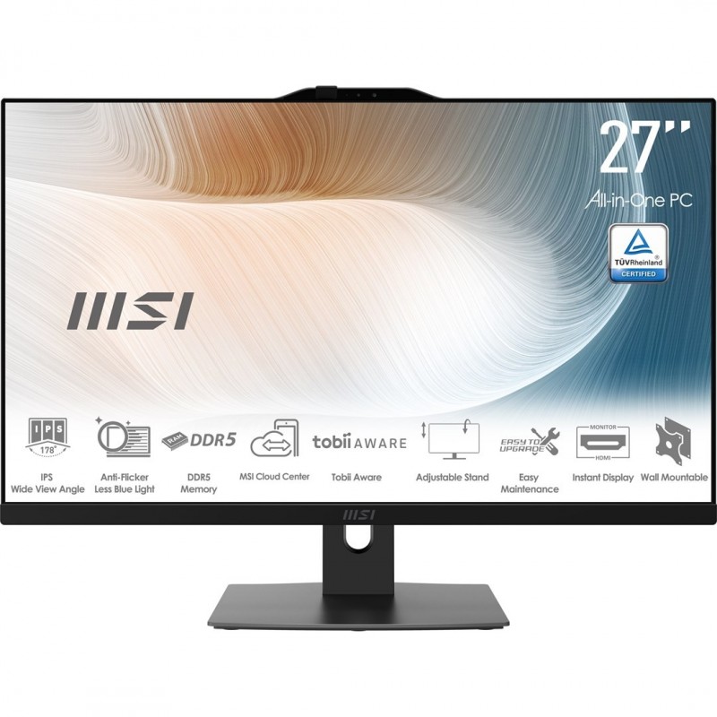 MSI AIO Modern AM272P 1M-1261EU Core 5-120U 27" IPS LED FHD Non-Touch Anti-Glare 16GB SSD512GB M.2 AX211 WiFi 6E Windows