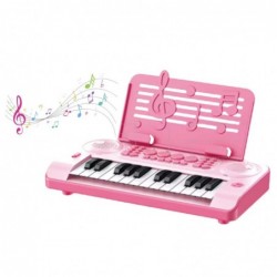 24K Educational Electronic Piano with Pink Music Stand