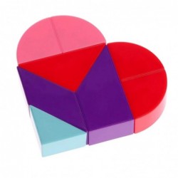 Magnetic Tangram Blocks Puzzle Heart Stickers 8 pcs.