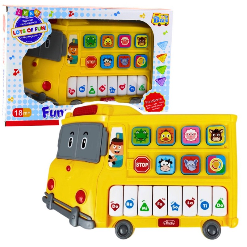 Electric Piano Educational For Toddlers Yellow Bus