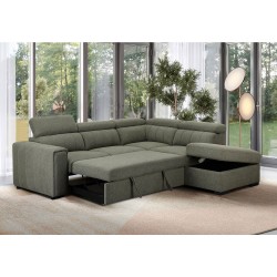 Corner sofa bed ODELIA-2 RC, light green