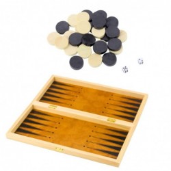 Classic 3-in-1 Logic Game Chess Checkers Backgammon Wooden
