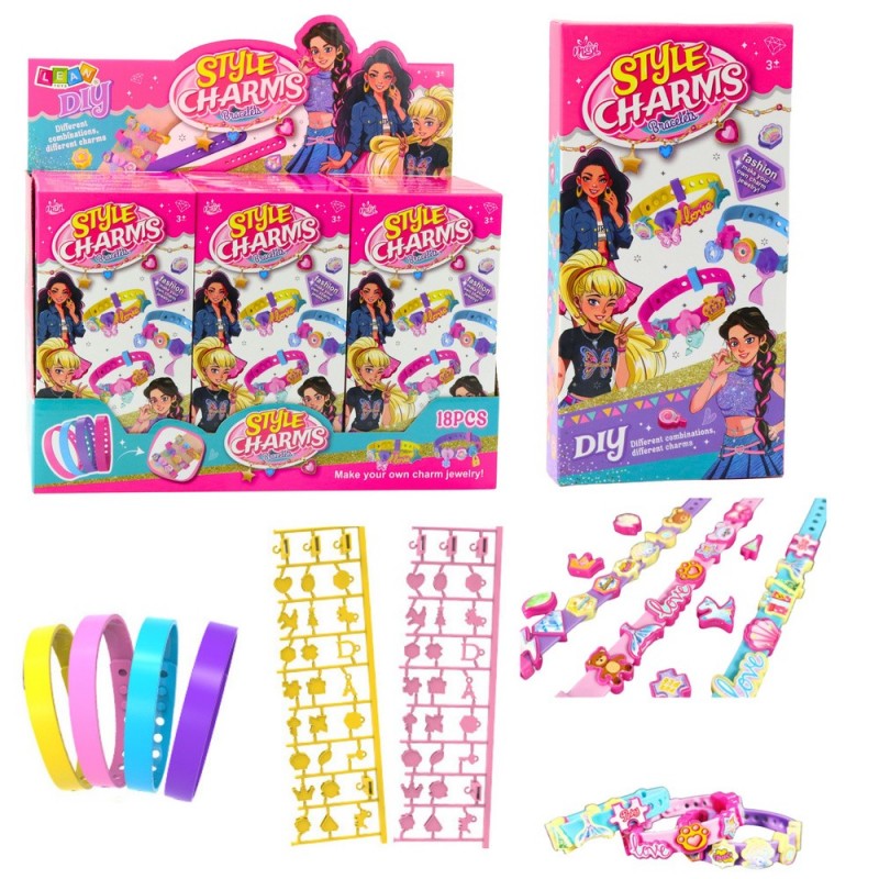 DIY Bracelet Set Animal Charms 4 Adjustable Bracelets