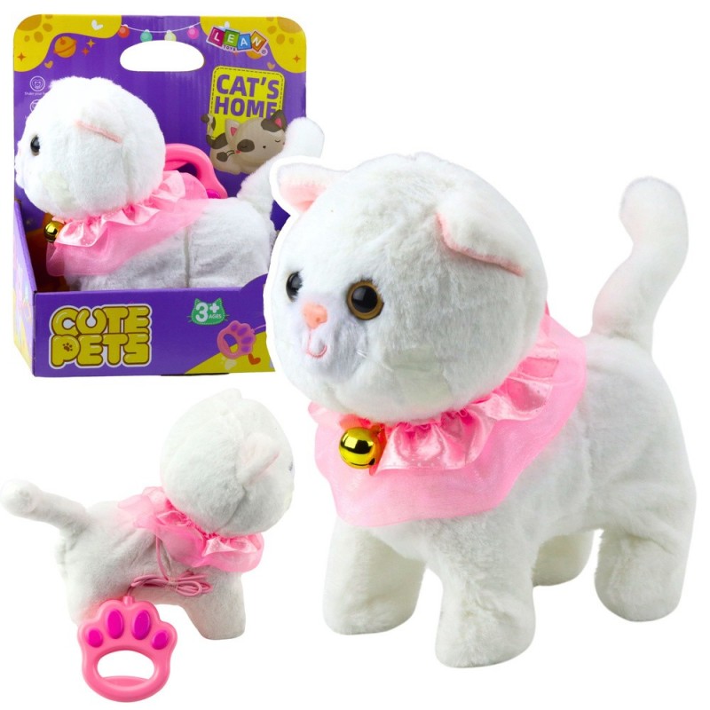 Interactive Kitten on a Leash Pink Ruffle Tinkerbell Walks Meows