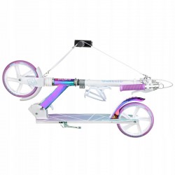 Самокат для девочки Raven Estelle PRO White 200mm, ручным тормозом,  передней подвеской