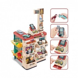 WOOPIE Store Supermarket with a Shopping Cart Weight Cash Register Scanner + 48 Akc.