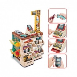 WOOPIE Store Supermarket with a trolley Weight Cash register Scanner + 48 Akc.