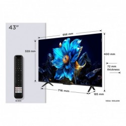 TCL P79K 43P79K TV 109.2 cm (43") 4K Ultra HD Smart TV Wi-Fi Metallic 350 cd/m²