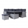 Garden furniture set SAMUEL table, corner sofa and ottoman