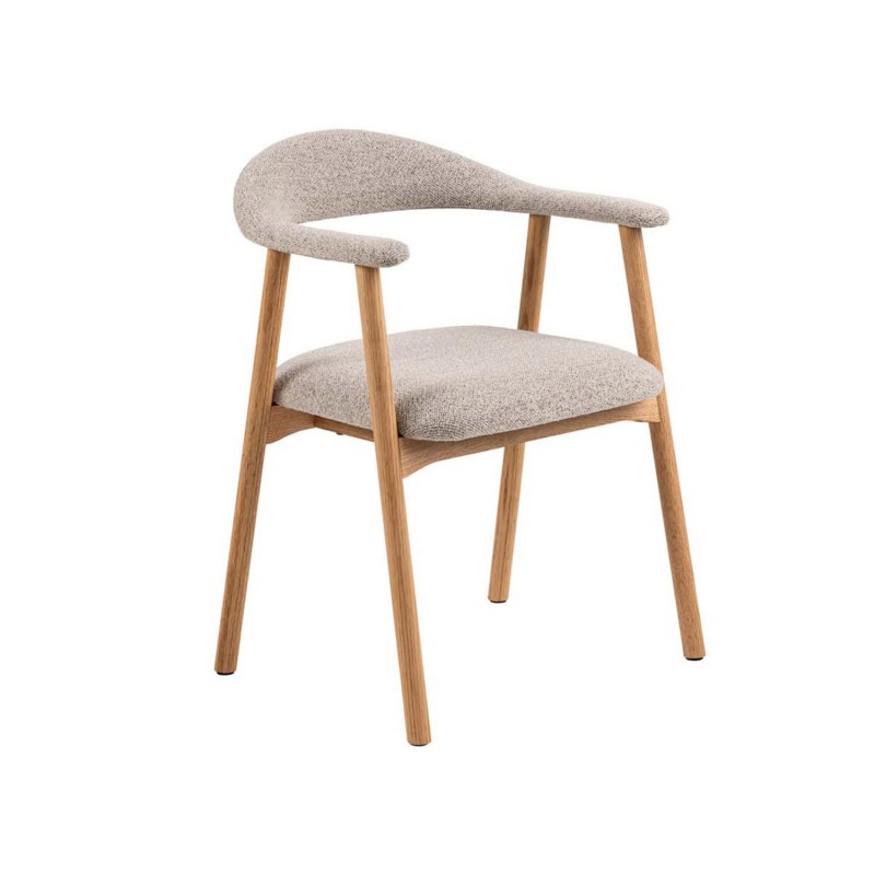 Dining chair ADDI with armrest, greyish beige
