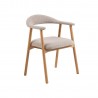 Dining chair ADDI with armrest, greyish beige