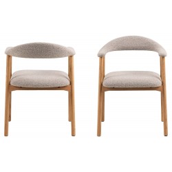 Dining chair ADDI with armrest, greyish beige