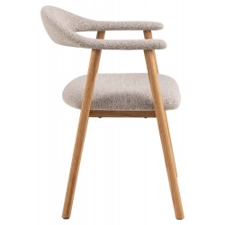 Dining chair ADDI with armrest, greyish beige