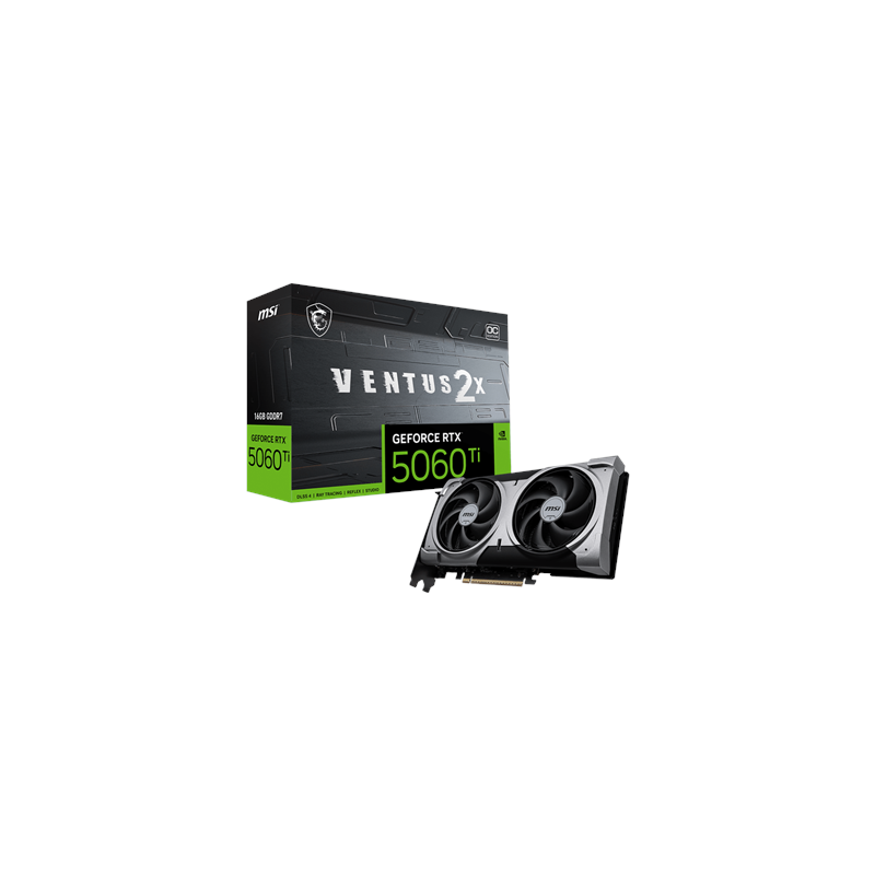 MSI GeForce RTX 5060 Ti 16G VENTUS 2X OC PLUS NVIDIA 16 GB GeForce RTX 5060 Ti GDDR7 HDMI ports quantity 1 |