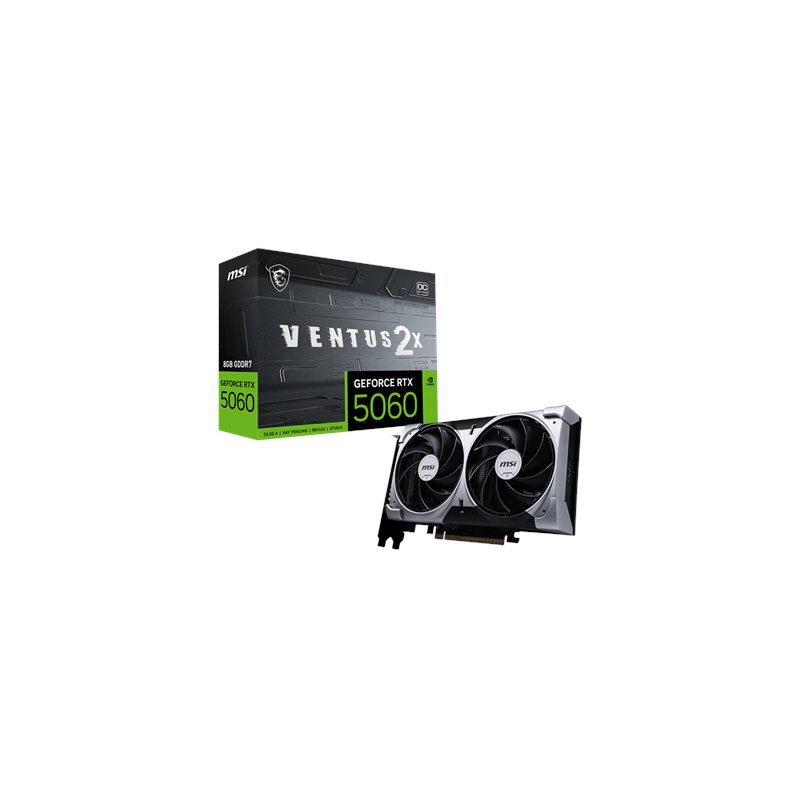 MSI GeForce RTX 5060 8G VENTUS 2X OC NVIDIA 8 GB GeForce RTX 5060 GDDR7 HDMI ports quantity 1 PCI Express
