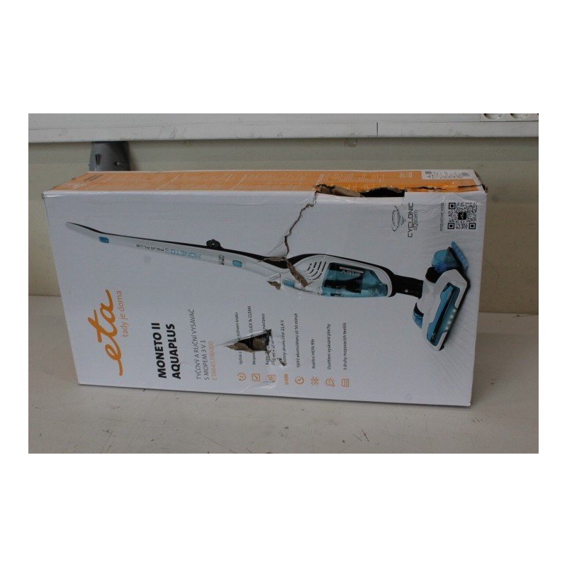 SALE OUT. ETA ETA645390000 Moneto II Aqua Plus Vacuum Cleaner, Handstick, Cordless, Operating time 50 min, White/Blue |