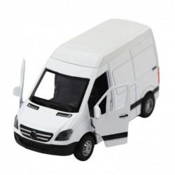 Metal Delivery Truck With Pull Back Motor, Lights, Sounds, White 1:32