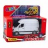 Metal Delivery Truck With Pull Back Motor, Lights, Sounds, White 1:32