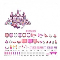 Magnetic Blocks Stained Glass Windows For Painting Pink Markers 126 pcs.