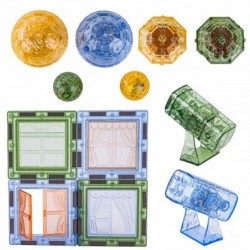 WOOPIE Klocki Magnetyczne Konstrukcyjne Świecące 3D Świat Zwierząt 124el.