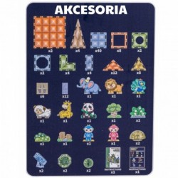 WOOPIE Klocki Magnetyczne Konstrukcyjne Świecące 3D Świat Zwierząt 124el.