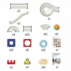 WOOPIE Klocki Magnetyczne Konstrukcyjne 3D Zestaw Edukacyjny Tor Kulkowy 113 el.