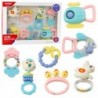 Set of Rattles and Teethers for Babies Pastel Colors 7 pcs.