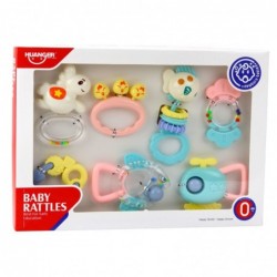 Set of Rattles and Teethers for Babies Pastel Colors 7 pcs.