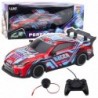 Ferngesteuertes RC-Rennauto mit leuchtender Karosserie in Blau und Rot