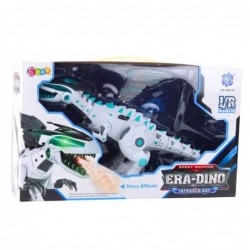 Remote Controlled RC Robot Dinosaur Lights Sounds White