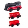 Mini Electric Magnet Train Locomotive 2 Wagons Red