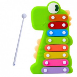 Cymbals Musical Instrument for Toddlers 8 Tiles Dinosaur Green