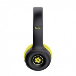 Trust Nouna Headset Wired & Wireless Head-band Calls/Music USB Type-C Bluetooth Black, Yellow