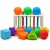 WOOPIE Гибкий сенсорный сортировщик кубиков для детей Разноцветные формы 13 эл.