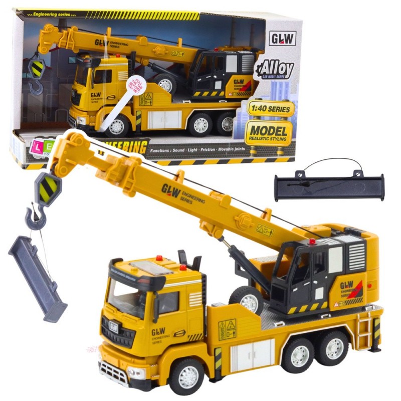 Truck Crane Construction Vehicle Yellow