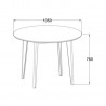 Dining table ROXBY, D105xH76cm, white