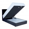 Continental bed LEVI 120x200cm, with mattress, dark grey