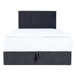 Continental bed LEVI 120x200cm, with mattress, dark grey
