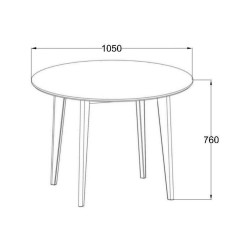 Dining table ROXBY, D105xH76cm, white
