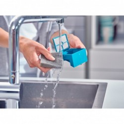 Leifheit Regulus Aqua PowerVac Stick vacuum Battery Dry&wet Foam Bagless Blue, Grey, White