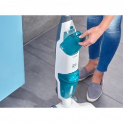 Leifheit Regulus Aqua PowerVac Stick vacuum Battery Dry&wet Foam Bagless Blue, Grey, White