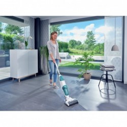 Leifheit Regulus Aqua PowerVac Stick vacuum Battery Dry&wet Foam Bagless Blue, Grey, White