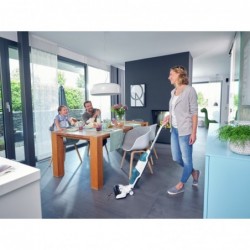 Leifheit Regulus Aqua PowerVac Stick vacuum Battery Dry&wet Foam Bagless Blue, Grey, White