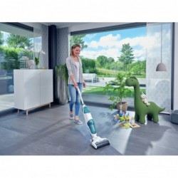 Leifheit Regulus Aqua PowerVac Stick vacuum Battery Dry&wet Foam Bagless Blue, Grey, White